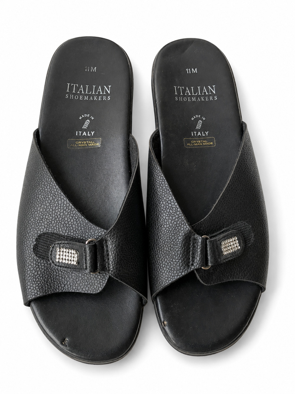 Italian Shoemakers Women's Black Slide Sandals Size 11M Made in Italy Comfort Sl